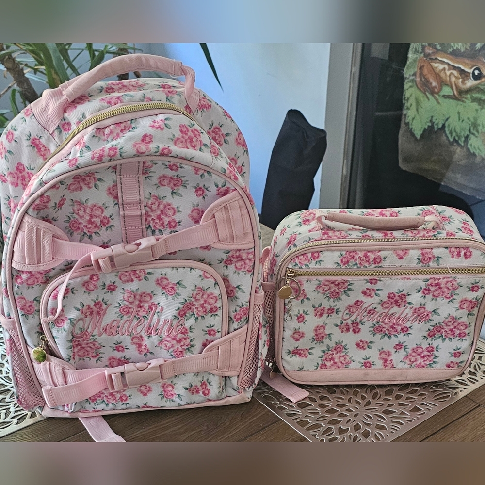 Pottery Barn Floral Backpack and Lunchbox Set Kids